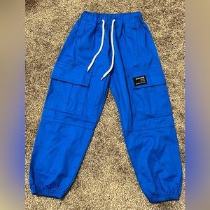 Blue Unisex Kids Cargo Pants. **CROSS POSTED**